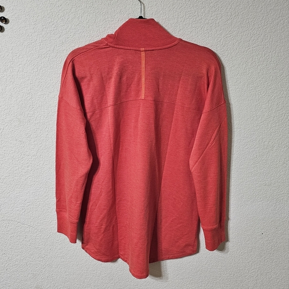 LL Bean Sweater Womens S SoftFlex Mock Neck Stretch Pullover Top Coral Red - Picture 2 of 10
